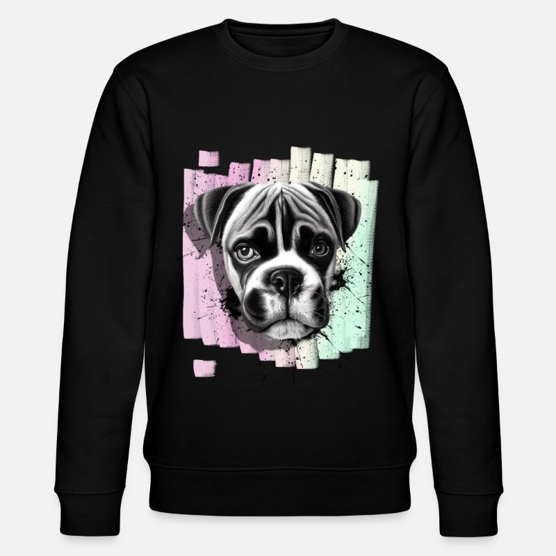 Boxer Hund - Stanley/Stella Unisex Bio-Sweatshirt CHANGER  - Schwarz