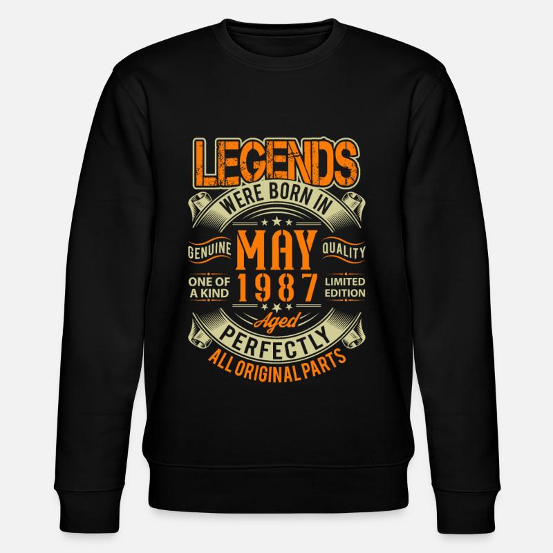 1987 Mai Birthday Legend - Sweat bio CHANGER Stanley/Stella Unisexe - noir