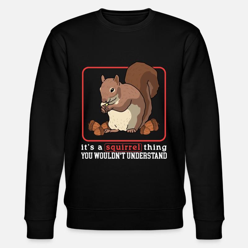 Süßes Eichhörnchen Hörnchen Grauhörnchen Geschenk - Stanley/Stella Unisex Bio-Sweatshirt CHANGER - Schwarz
