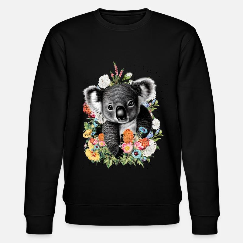 Fleurs de koala - Sweat bio CHANGER Stanley/Stella Unisexe - noir