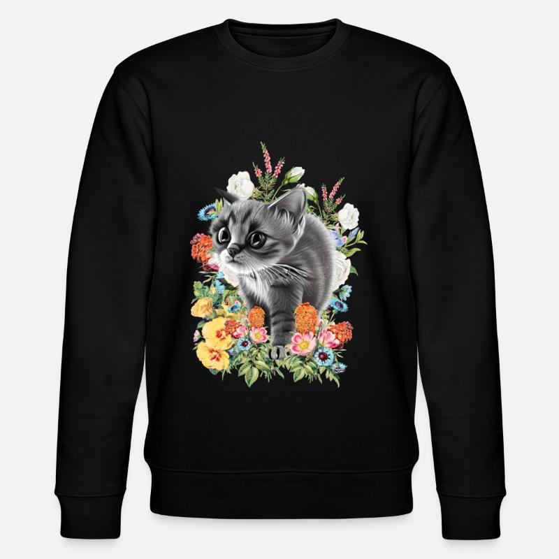 Fleurs de chat - Sweat bio CHANGER Stanley/Stella Unisexe - noir