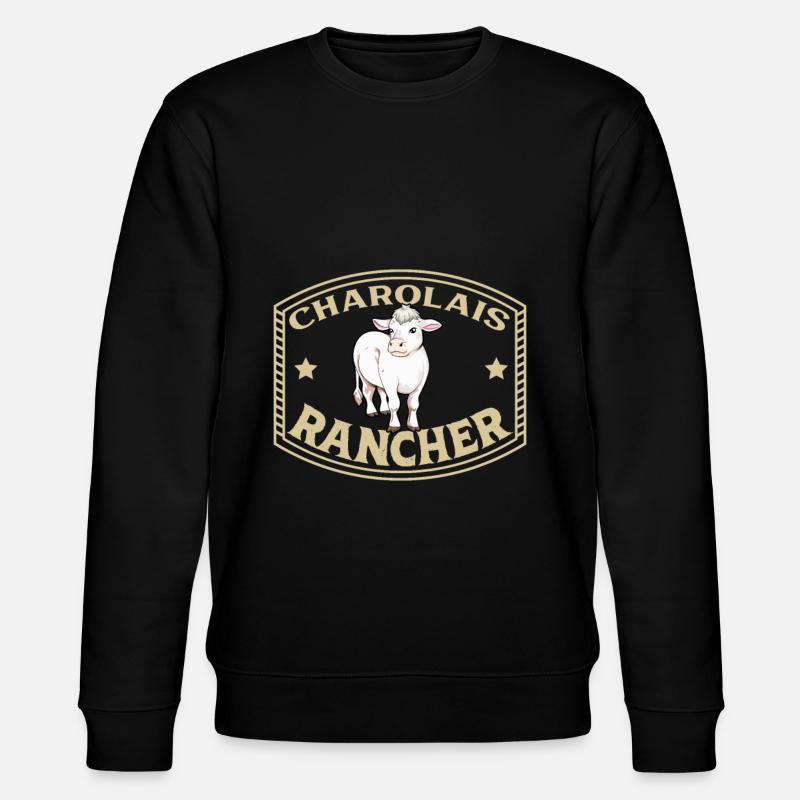 Bœuf Charolaise - Charolais Rancher - Sweat bio CHANGER Stanley/Stella Unisexe - noir