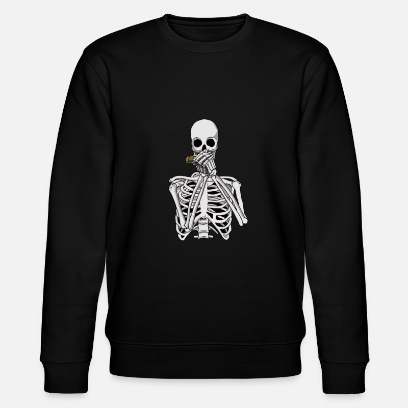Skeleton joue de l’harmonica - Sweat bio CHANGER Stanley/Stella Unisexe - noir
