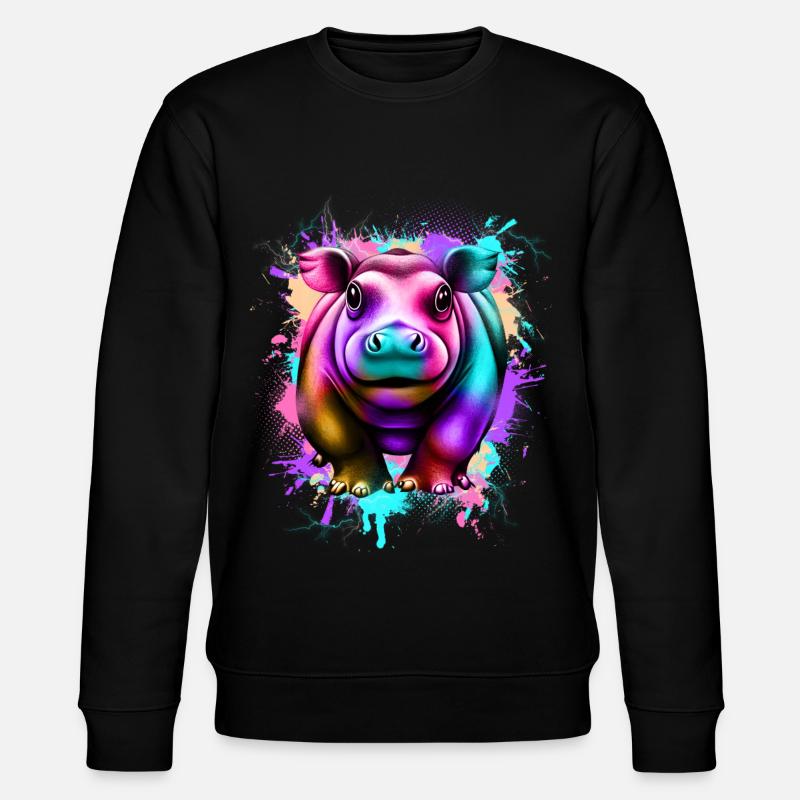 Nilpferd - Stanley/Stella Unisex Bio-Sweatshirt CHANGER  - Schwarz