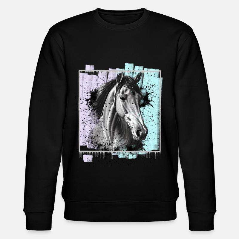 Pferd - Stanley/Stella Unisex Bio-Sweatshirt CHANGER  - Schwarz