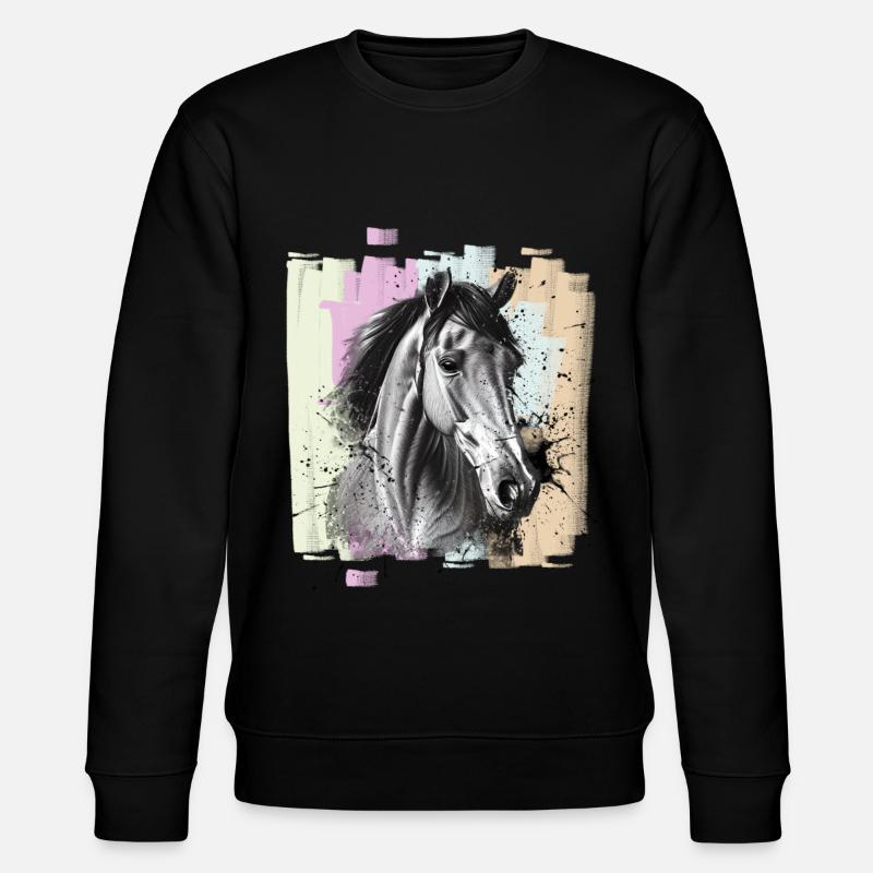Pferd - Stanley/Stella Unisex Bio-Sweatshirt CHANGER - Schwarz