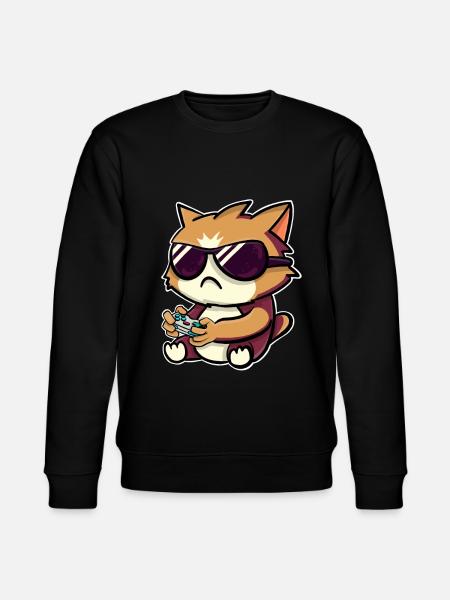 Gaming Gamer Cat - Stanley/Stella CHANGER Unisex Organic Sweatshirt - black