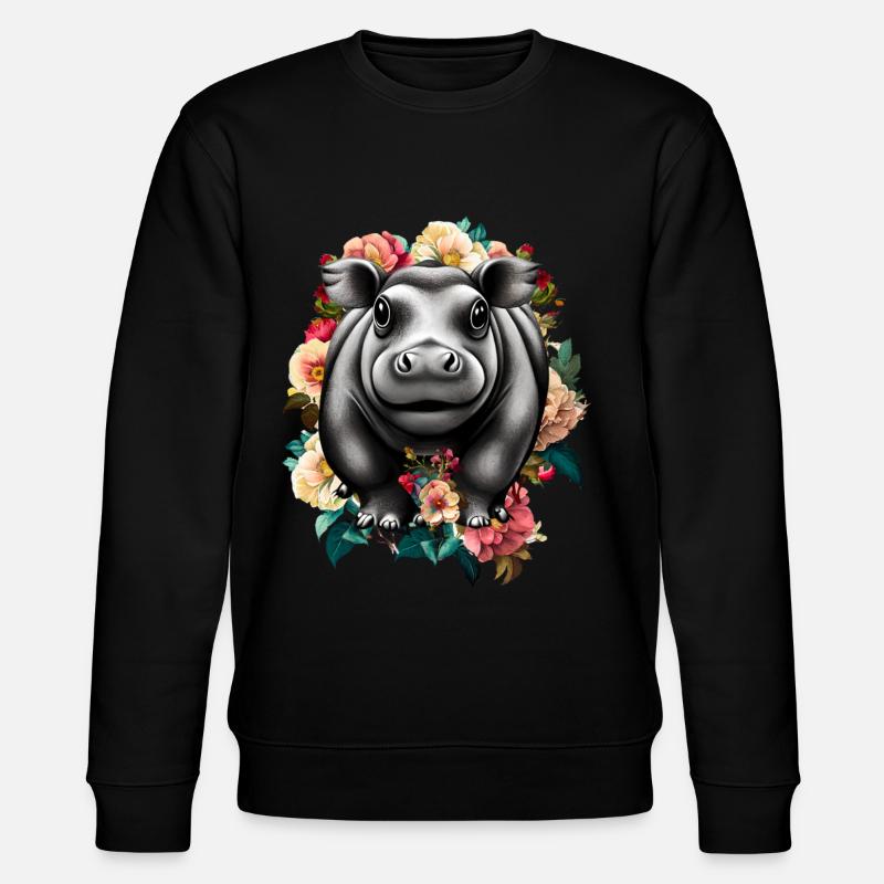 Fleurs d’hippopotame - Sweat bio CHANGER Stanley/Stella Unisexe - noir