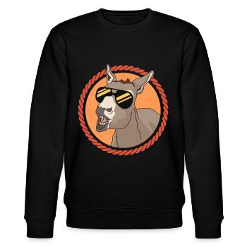 Esel Eselbesitzer Eselchen Eselliebhaber Geschenk - Stanley/Stella Unisex Bio-Sweatshirt CHANGER  - Schwarz - Vorne - Nik (191cm) & Marisol (170cm)