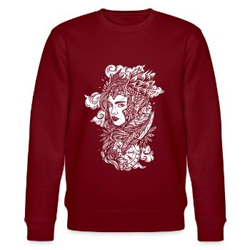 Nordische Wikinger Frau - Schildmaid & Walküre - Stanley/Stella Unisex Bio-Sweatshirt CHANGER  - Burgunderrot - Vorne - Nik (191cm) & Marisol (170cm)