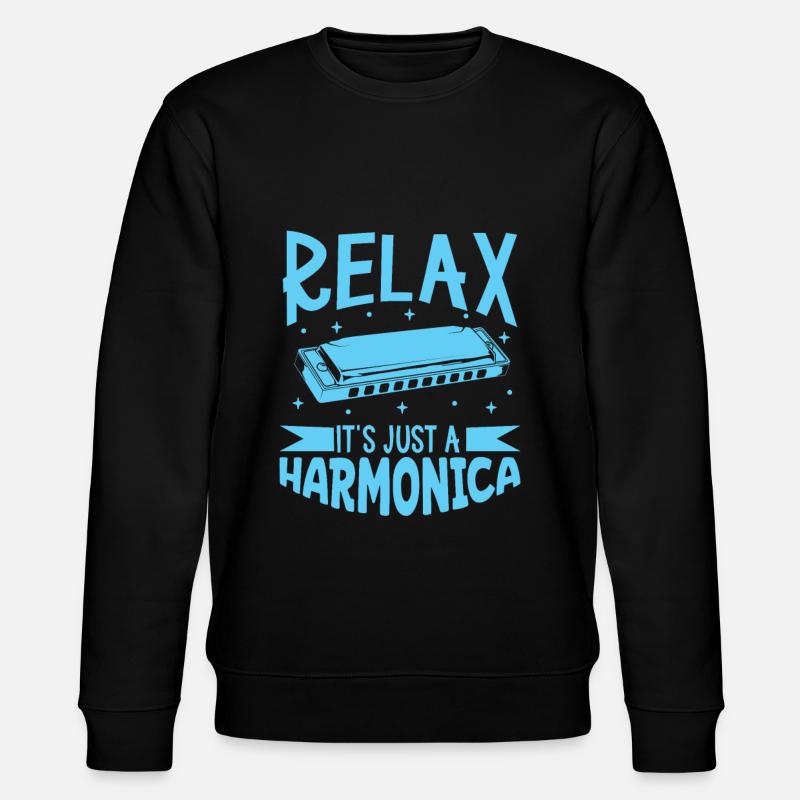 It's just a harmonica - Stanley/Stella CHANGER Unisex Organic Sweatshirt - black