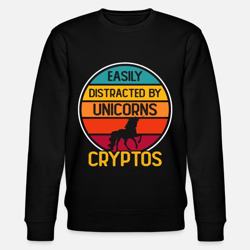 Krypto Kryptowährung Einhorn - Stanley/Stella Unisex Bio-Sweatshirt CHANGER  - Schwarz