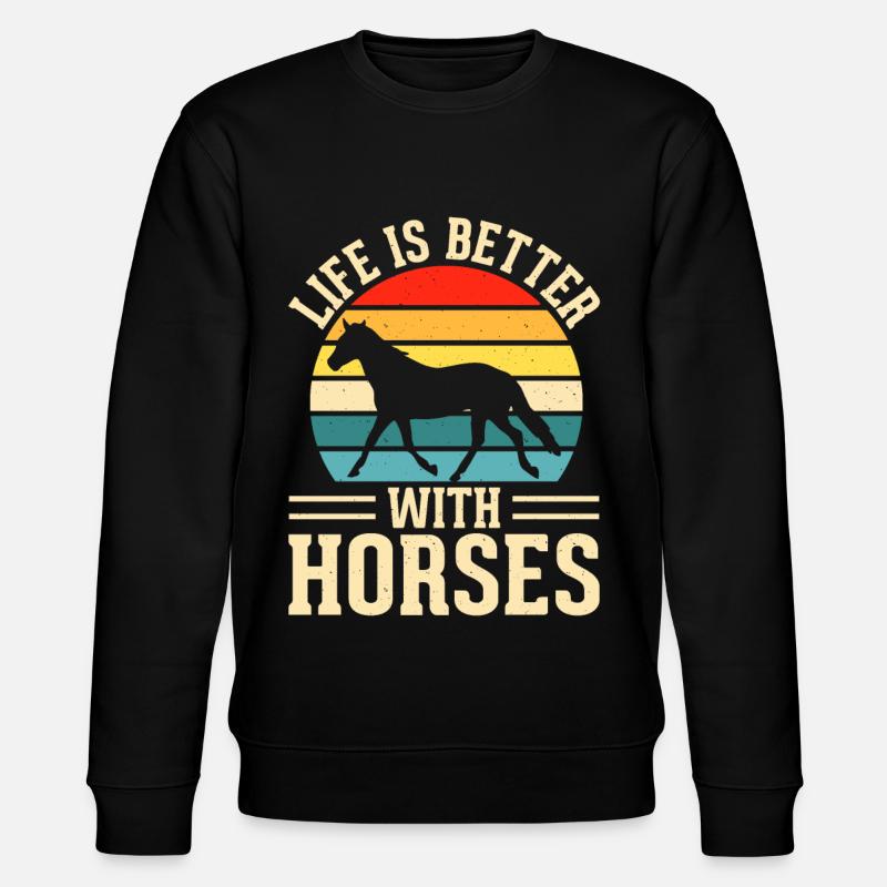 Chevaux - Sweat bio CHANGER Stanley/Stella Unisexe - noir