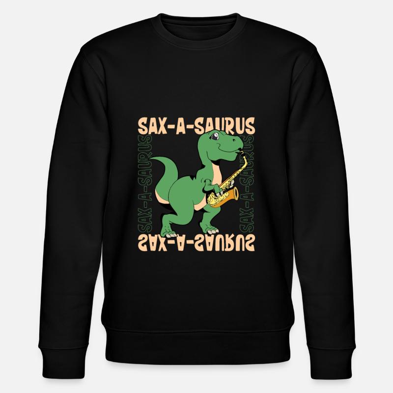 Sax-A-Saurus - TREX on saxophone - Stanley/Stella CHANGER Unisex Organic Sweatshirt - black