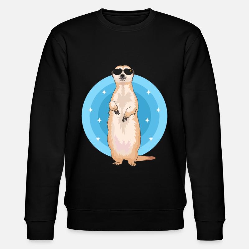 Erdmännchen Cool | Lustiges Erdmännchen Geschenk - Stanley/Stella Unisex Bio-Sweatshirt CHANGER  - Schwarz