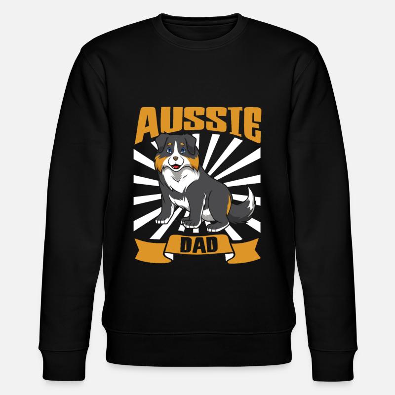 Aussie Dad - Australian Shepherd - Stanley/Stella CHANGER Unisex Organic Sweatshirt - black