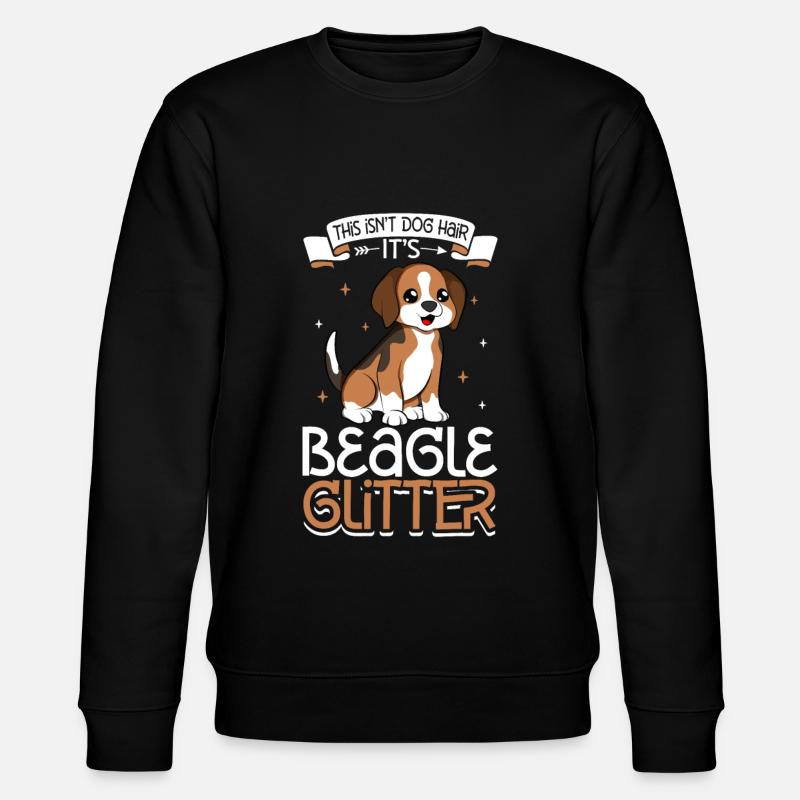 Beagle Glitzer - Stanley/Stella Unisex Bio-Sweatshirt CHANGER  - Schwarz