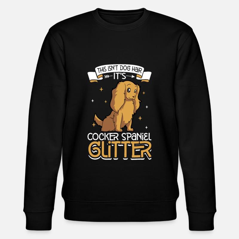 Cocker Spaniel Paillettes - Sweat bio CHANGER Stanley/Stella Unisexe - noir