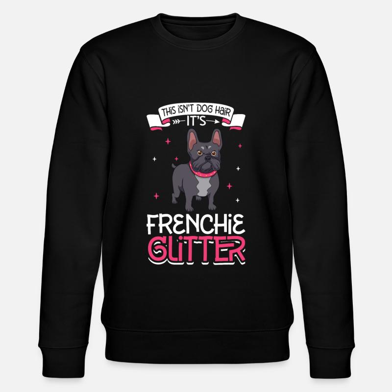 Frenchie Glitzer - Stanley/Stella Unisex Bio-Sweatshirt CHANGER  - Schwarz
