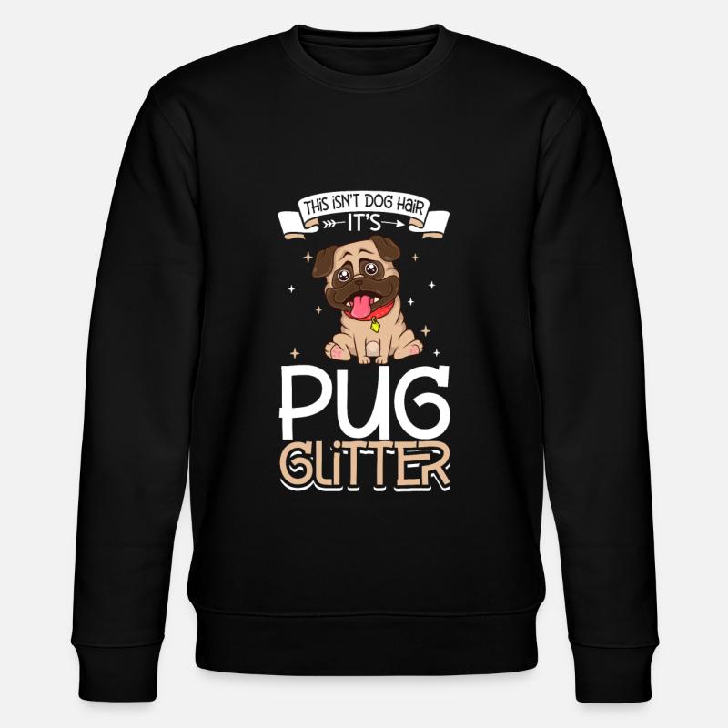 Pug Glitzer - Stanley/Stella Unisex Bio-Sweatshirt CHANGER - Schwarz