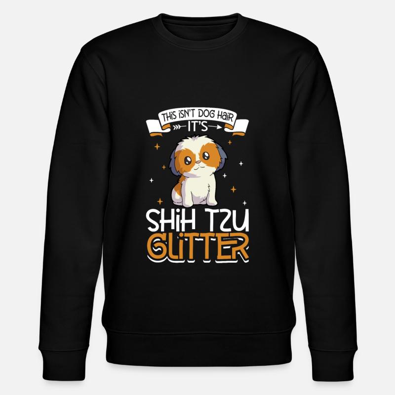 Shih Tzu Glitter - Stanley/Stella CHANGER Unisex Organic Sweatshirt - black