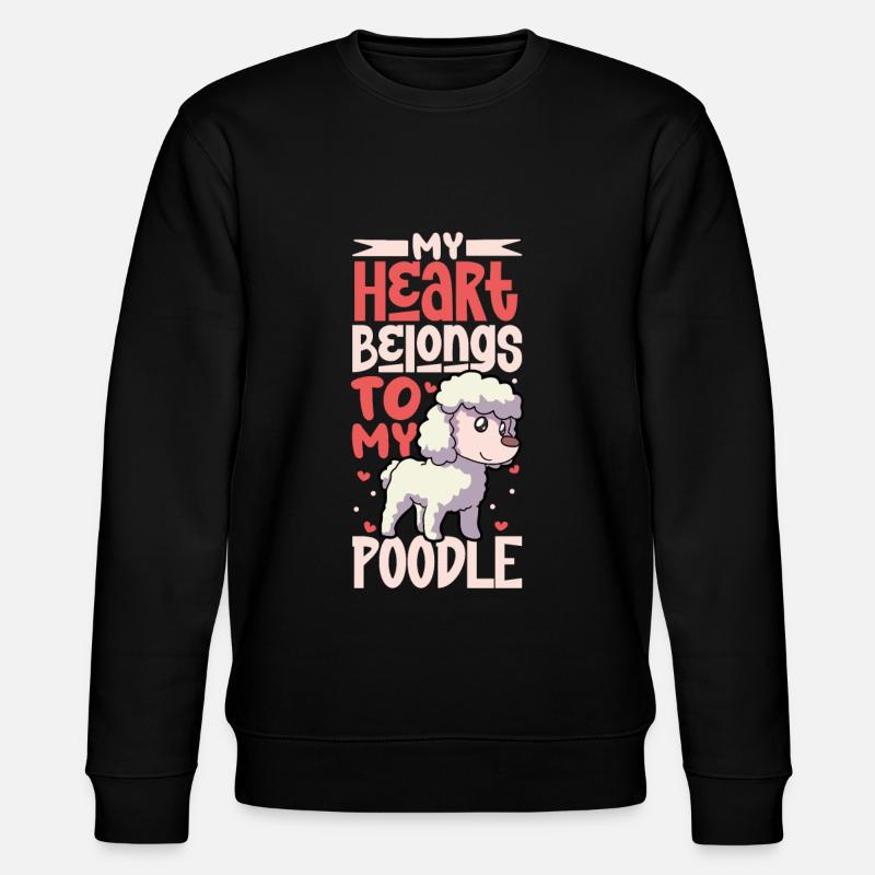 Hundeliebe - Pudel - Stanley/Stella Unisex Bio-Sweatshirt CHANGER  - Schwarz