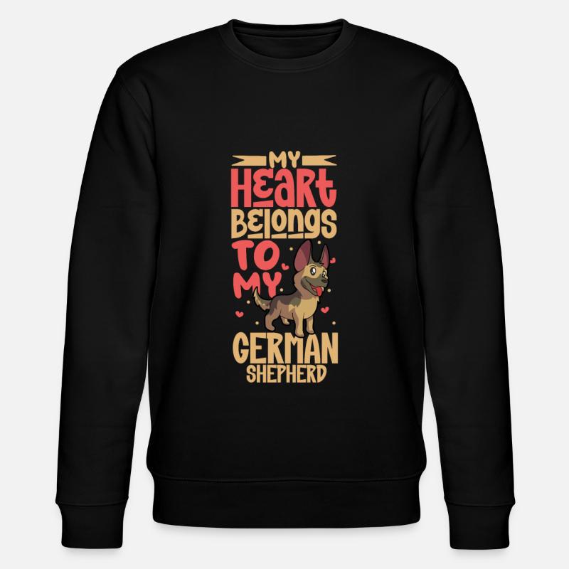 Hundeliebe - Schäferhund - Stanley/Stella Unisex Bio-Sweatshirt CHANGER  - Schwarz