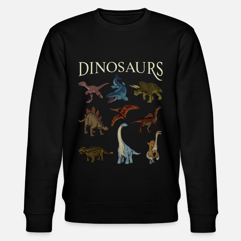Verschiedene Dinosaurier - Stanley/Stella Unisex Bio-Sweatshirt CHANGER  - Schwarz