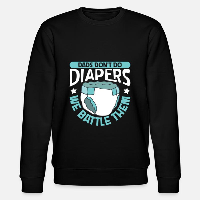 Väter bekämpfen Windeln - Baby wickeln - Stanley/Stella Unisex Bio-Sweatshirt CHANGER  - Schwarz