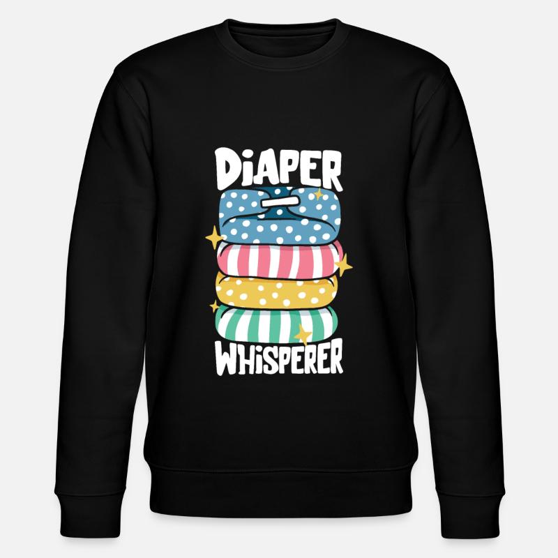 Windelflüsterer - Windelwechseln - Stanley/Stella Unisex Bio-Sweatshirt CHANGER - Schwarz
