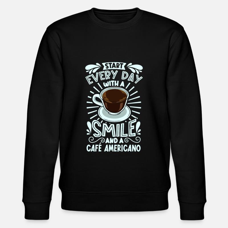 Souriez avec Café Americano - Sweat bio CHANGER Stanley/Stella Unisexe - noir