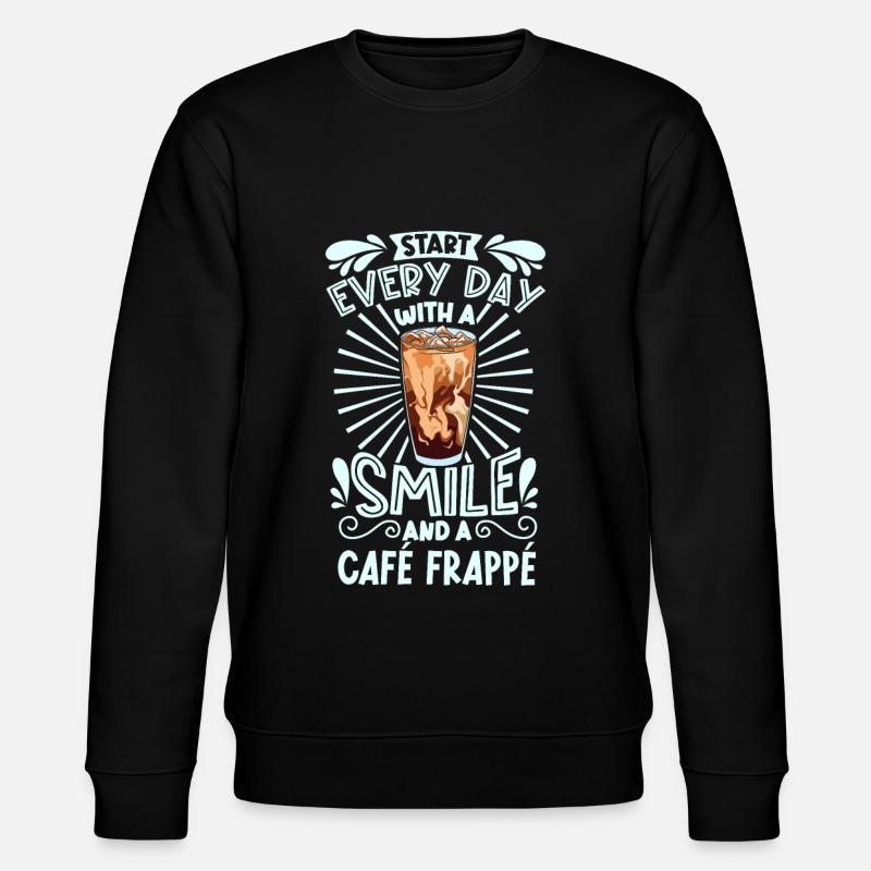 Souriez avec Café Frappé - Sweat bio CHANGER Stanley/Stella Unisexe - noir