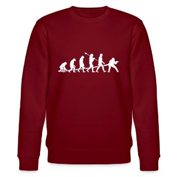 Feuerwehr Evolution Firefighter Feuerwehrmann - Stanley/Stella Unisex Bio-Sweatshirt CHANGER  - Burgunderrot - Vorne - Nik (191cm) & Marisol (170cm)