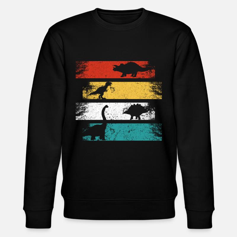 Retro Dino T-Rex Styracosaurus Dinosaurier - Stanley/Stella Unisex Bio-Sweatshirt CHANGER  - Schwarz