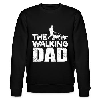 The Walking Dad Walking the dog - Stanley/Stella Unisex Bio-Sweatshirt CHANGER  - Schwarz - Vorne - Nik (191cm) & Marisol (170cm)