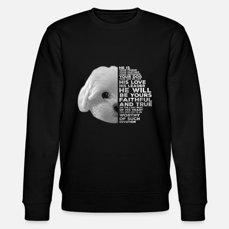 Maltese Face - Stanley/Stella CHANGER Unisex Organic Sweatshirt - black
