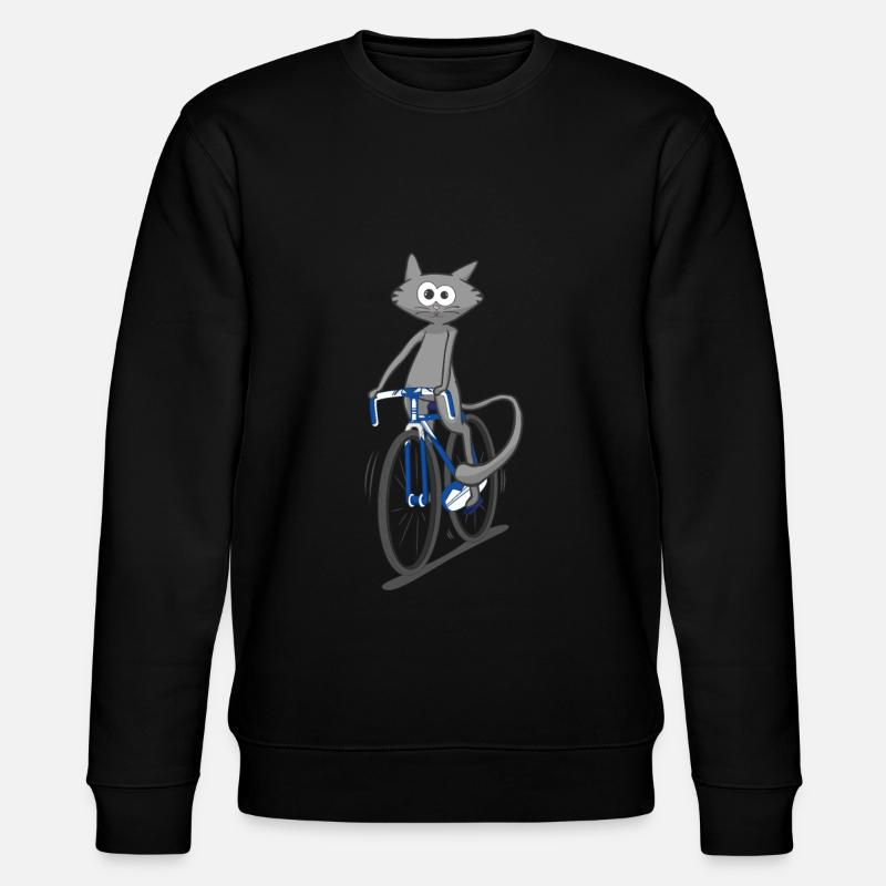 Fahrrad Katze - Stanley/Stella Unisex Bio-Sweatshirt CHANGER  - Schwarz