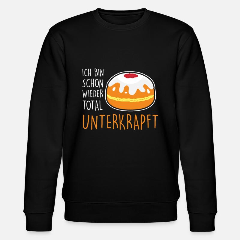 Krapfen Kostüm Fasching Total Unterkrapft - Stanley/Stella Unisex Bio-Sweatshirt CHANGER  - Schwarz