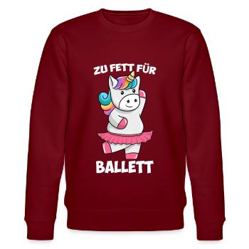 Zu Fett für Ballett Dickes Einhorn Unicorn Tutu - Stanley/Stella Unisex Bio-Sweatshirt CHANGER  - Burgunderrot - Vorne - Nik (191cm) & Marisol (170cm)