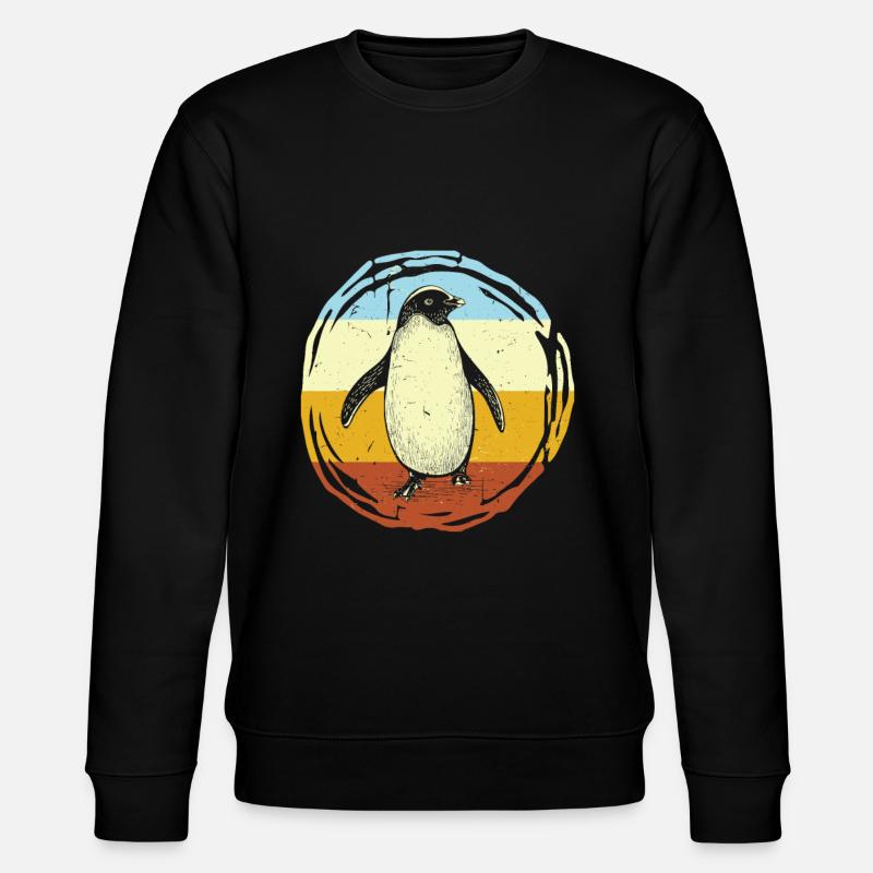Retro Penguin - Stanley/Stella Unisex Bio-Sweatshirt CHANGER  - Schwarz