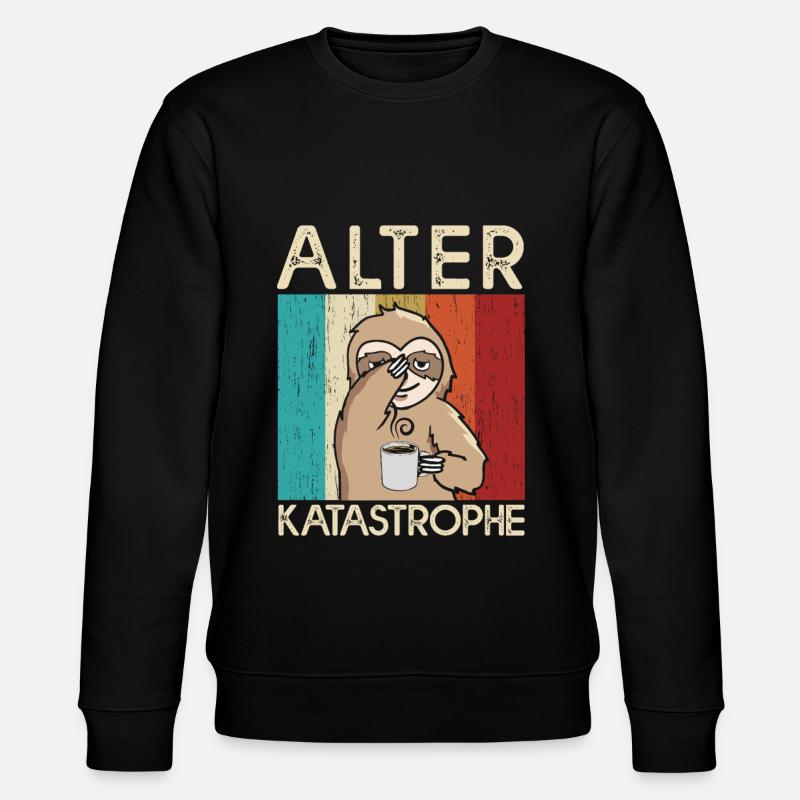 Alter Katastrophe Faultier Facepalm Mitarbeiter - Stanley/Stella Unisex Bio-Sweatshirt CHANGER  - Schwarz