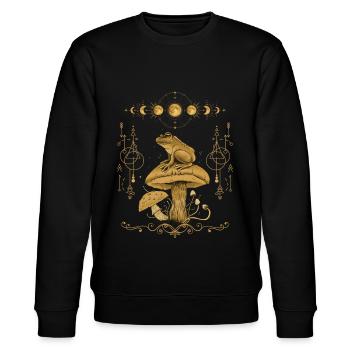 Dark Academia Cottagecore Goblincore Frog - Stanley/Stella CHANGER Unisex Organic Sweatshirt - black - Front - Nik (191cm) & Marisol (170cm)