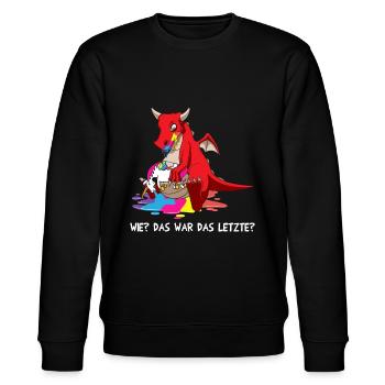 Drachen Wie Das Letzte Drache frisst Einhorn - Stanley/Stella Unisex Bio-Sweatshirt CHANGER  - Schwarz - Vorne - Nik (191cm) & Marisol (170cm)