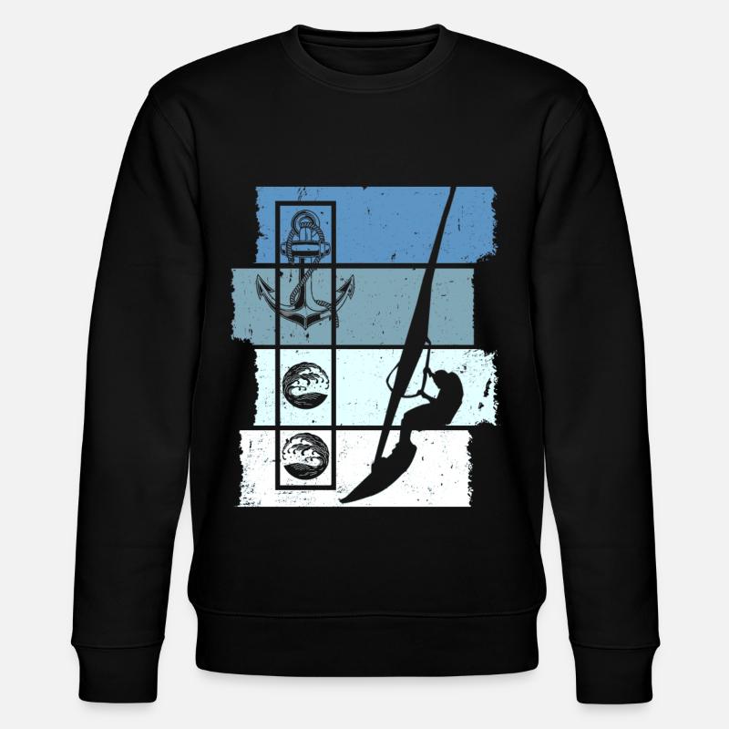 Planche à voile Rétro - Sweat bio CHANGER Stanley/Stella Unisexe - noir