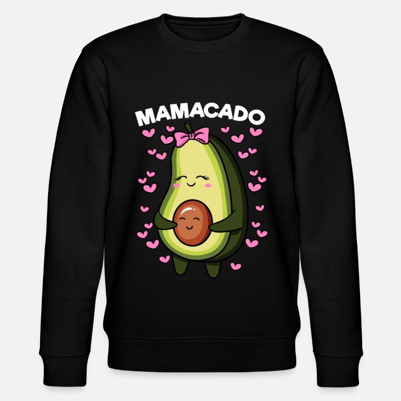 Mamacado Avocat Grossesse Maman Végétalienne - Sweat bio CHANGER Stanley/Stella Unisexe - noir