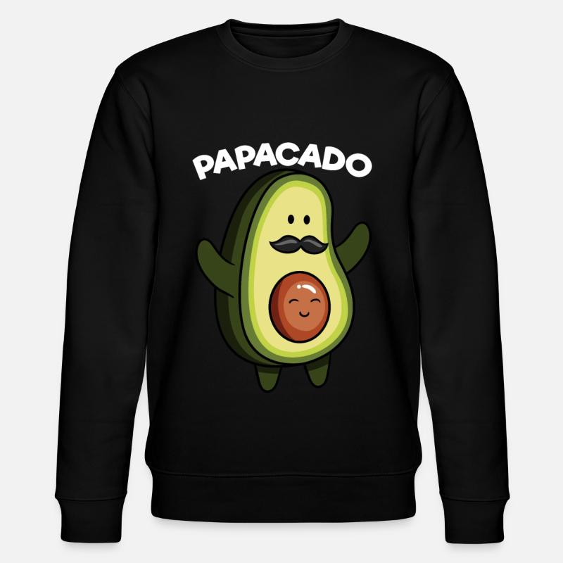 Papacado Avocat Grossesse Papa Végétalien - Sweat bio CHANGER Stanley/Stella Unisexe - noir