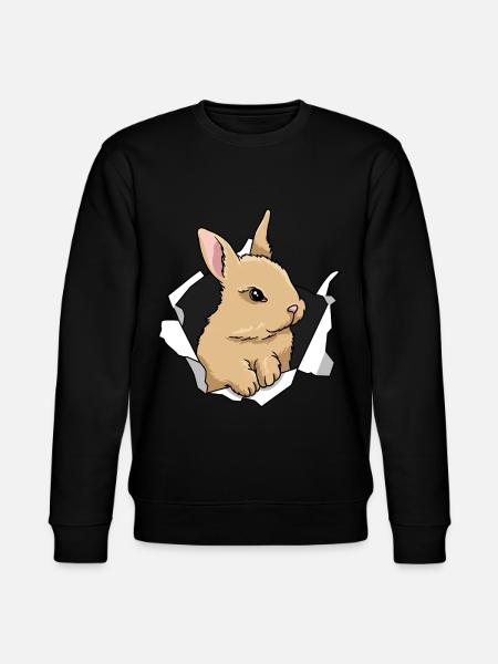 Lapin Percée Mignon Lapin Animal - Sweat bio CHANGER Stanley/Stella Unisexe - noir