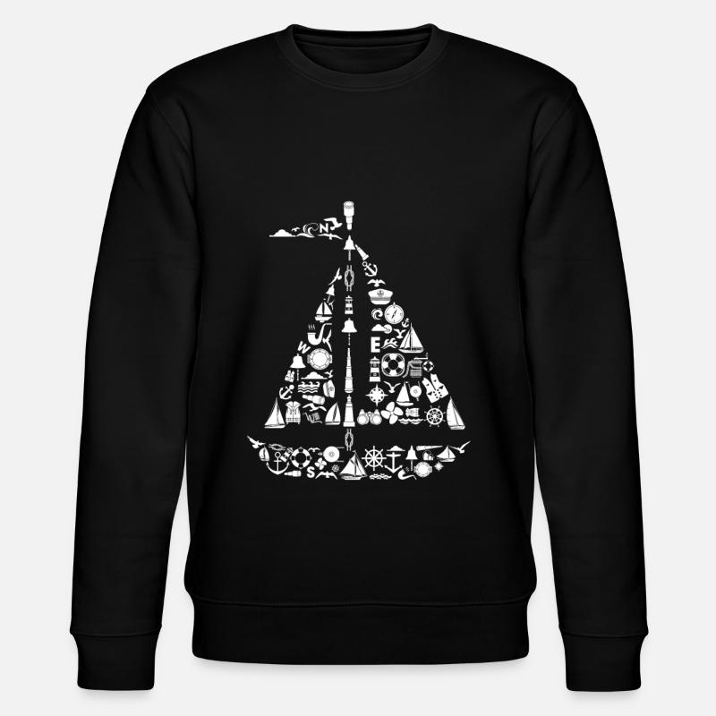 Sailboat - Stanley/Stella Unisex Bio-Sweatshirt CHANGER  - Schwarz