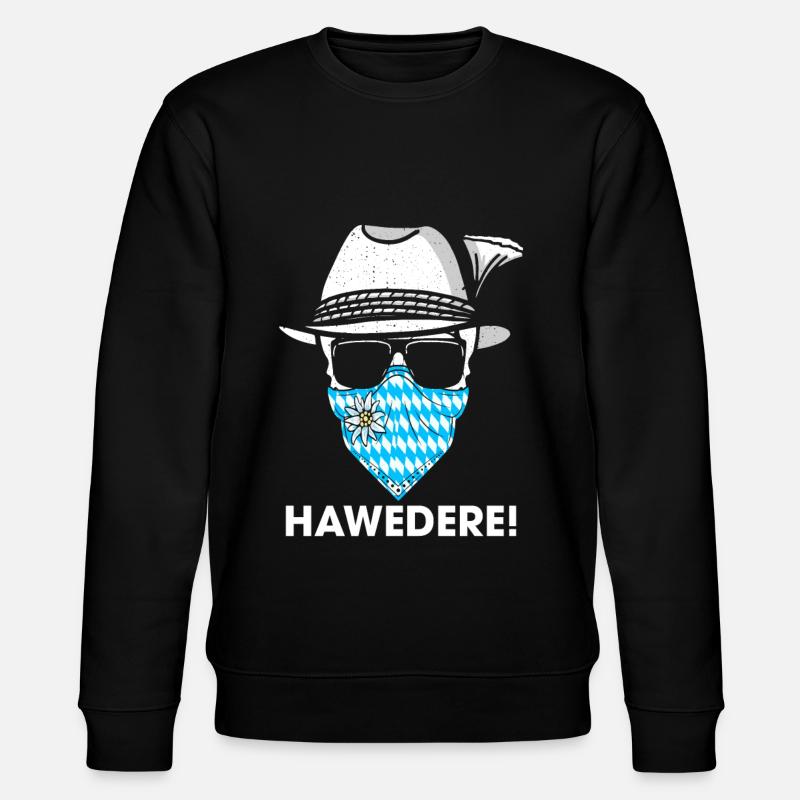 Hawedere Hallo Bayern bayrischer Dialekt - Stanley/Stella Unisex Bio-Sweatshirt CHANGER  - Schwarz