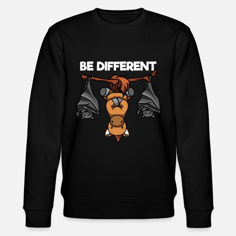 Be Different Pony und Fledermäuse - Stanley/Stella Unisex Bio-Sweatshirt CHANGER - Schwarz